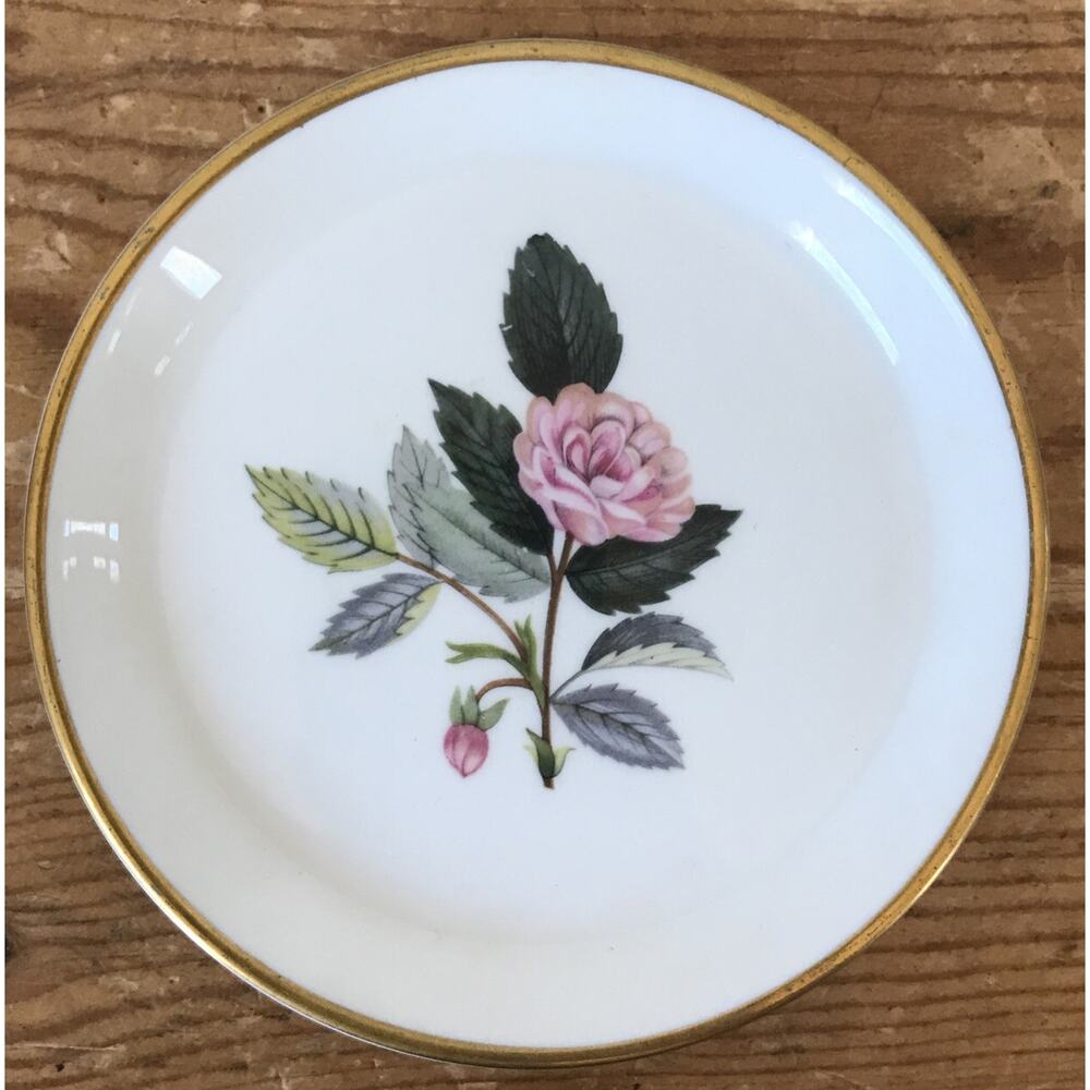 Vtg Wedgwood Hathaway Rose Bone China Porcelain 4" Coaster Small Saucer Plate